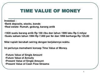 TIME VALUE OF MONEY