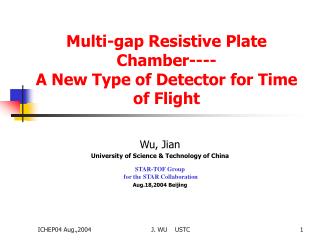 Multi-gap Resistive Plate Chamber---- A New Type of Detector for Time of Flight
