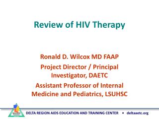 Review of HIV Therapy