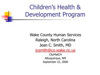 Children’s Health &amp; Development Program