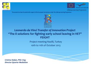 Project meeting Nazilli, Turkey 10th to 11th of October 2013