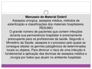 Manuseio de Material Estéril