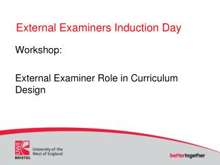 External Examiners Induction Day