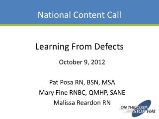 National Content Call