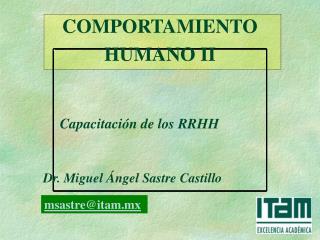 COMPORTAMIENTO HUMANO II