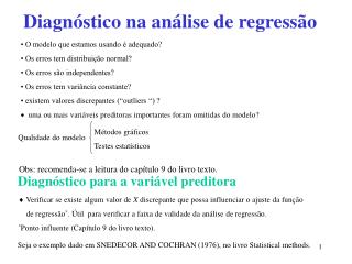 Diagnóstico na análise de regressão