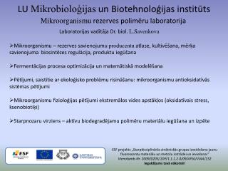 LU Mikrobioloģijas un Biotehnoloģijas institūts