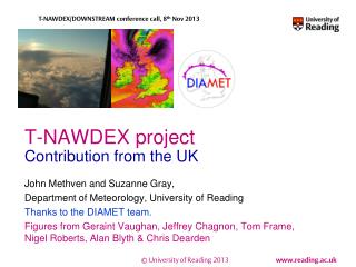 T-NAWDEX project Contribution from the UK