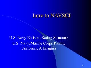 Intro to NAVSCI