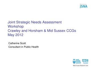 Joint Strategic Needs Assessment Workshop Crawley and Horsham &amp; Mid Sussex CCGs May 2012
