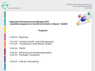 Regionale Informationsveranstaltungen 2010