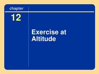 Exercise at Altitude