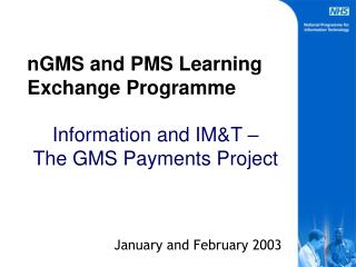 nGMS and PMS Learning Exchange Programme