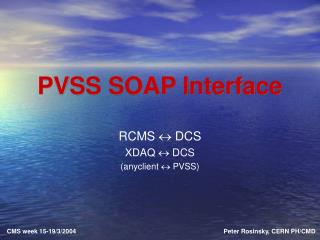 PVSS SOAP Interface