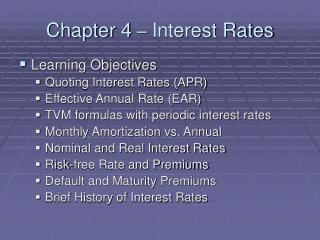 Chapter 4 – Interest Rates