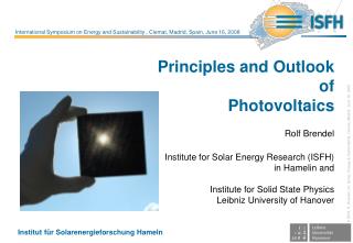 Principles and Outlook of Photovoltaics