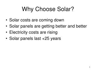 Why Choose Solar?