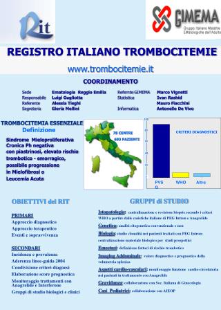 REGISTRO ITALIANO TROMBOCITEMIE trombocitemie.it