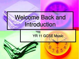 Welcome Back and Introduction