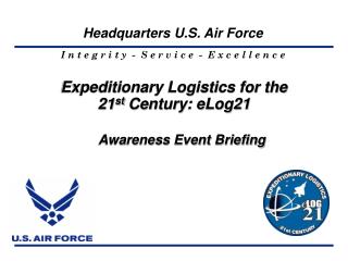 Expeditionary Logistics for the 21 st Century: eLog21