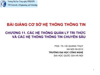 PGS. TS. HÀ QUANG THỤY HÀ NỘI 09-2013 TRƯỜNG ĐẠI HỌC CÔNG NGHỆ ĐẠI HỌC QUỐC GIA HÀ NỘI