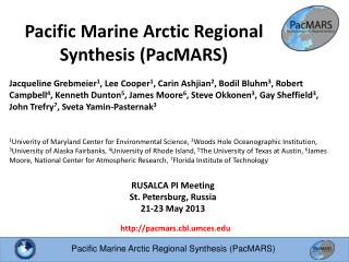 Pacific Marine Arctic Regional Synthesis (PacMARS)
