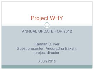 Project WHY