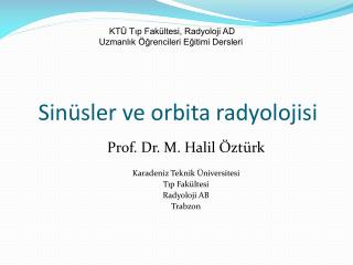 Sinüsler ve orbita radyolojisi