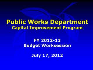 Public Works Department Capital Improvement Program