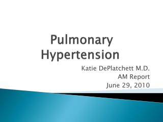 Pulmonary Hypertension