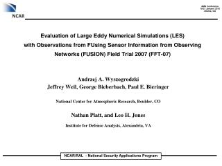 Evaluation of atmospheric and transport and dispersion (T&amp;D) model performance