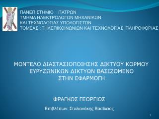 ΜΟΝΤΕΛΟ ΔΙΑΣΤΑΣΙΟΠΟΙΗΣΗΣ ΔΙΚΤΥΟΥ ΚΟΡΜΟΥ ΕΥΡΥΖΩΝΙΚΩΝ ΔΙΚΤΥΩΝ ΒΑΣΙΖΟΜΕΝΟ ΣΤΗΝ ΕΦΑΡΜΟΓΗ