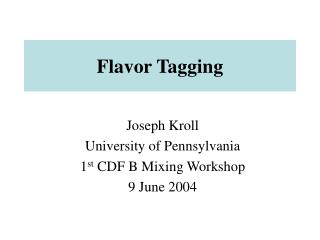 Flavor Tagging