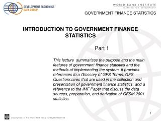 GOVERNMENT FINANCE STATISTICS