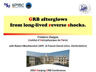 G RB afterglows from long-lived r everse s hocks.