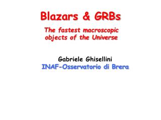 Blazars &amp; GRBs