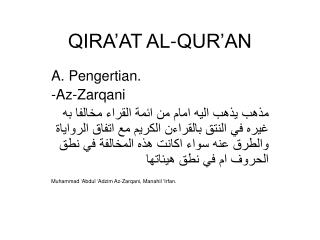 QIRA’AT AL-QUR’AN