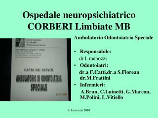 Ospedale neuropsichiatrico CORBERI Limbiate MB