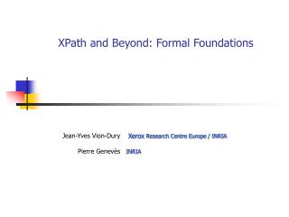 XPath and Beyond: Formal Foundations