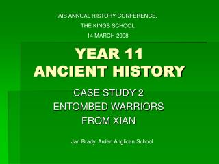 YEAR 11 ANCIENT HISTORY