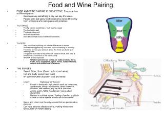 Food and Wine Pairing