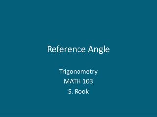 Reference Angle