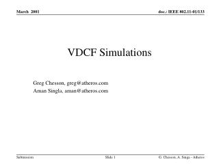 VDCF Simulations