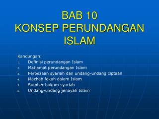 BAB 10 KONSEP PERUNDANGAN ISLAM