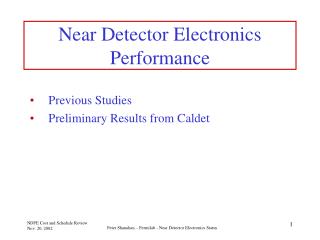 Near Detector Electronics Performance