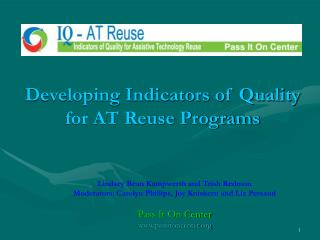 Developing Indicators of Quality for AT Reuse Programs