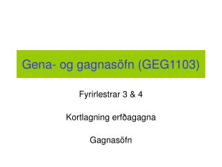 Gena- og gagnas öfn (GEG1103)