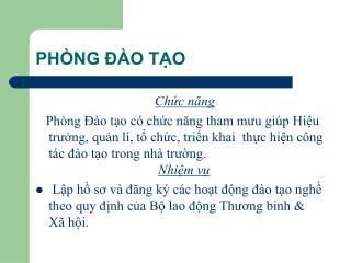 PHÒNG ĐÀO TẠO