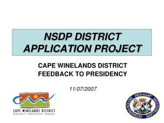 NSDP DISTRICT APPLICATION PROJECT