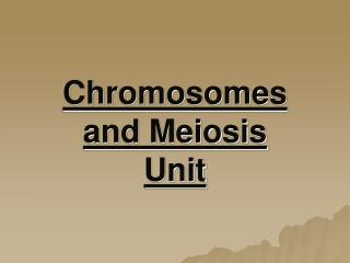 Chromosomes and Meiosis Unit